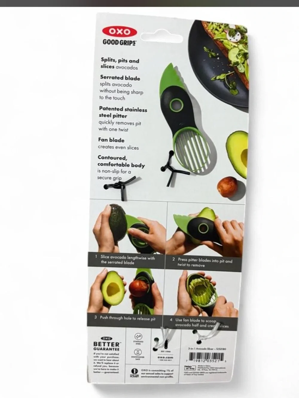 Never used OXO Good Grips 3-in-1 Avocado Slicer - Black & Green